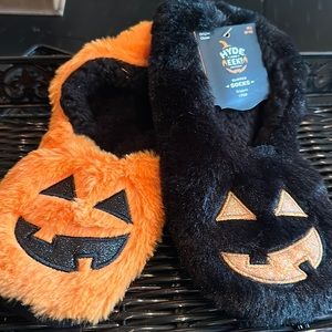 🌷3 for $12 Hyde & Eek Orange & Black Slipper Gripper Socks Size M/L 8-10